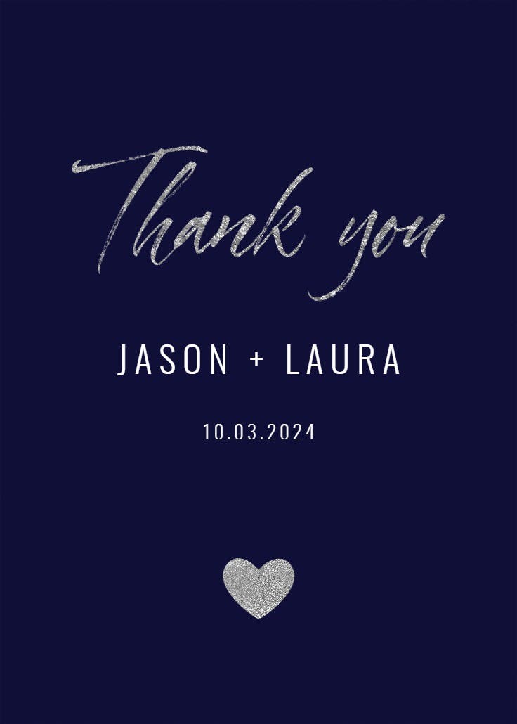 Thank you - wedding thank you card